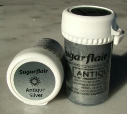 Barva gelová Sugarflair - Antique SILVER / Stříbrná