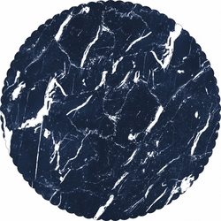 Dortová podložka kruh - Mramorová černá + KRAJKY / 32 cm