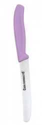 Nerezový nůž s vroubkovaným ostřím / fialový