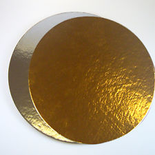 Dortová podložka zlatá  lesklá, kruh 30 cm