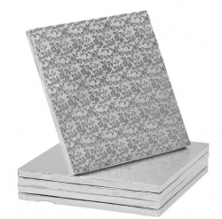 Dortová podložka - Stříbrná čtverec /M 35 x 35 cm