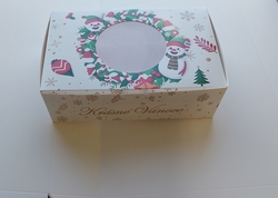 Krabička  SNĚHULÁK, 32 cm, nápis KRÁSNÉ VÁNOCE