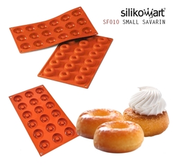 Silikonová forma SILIKOMART - SAVARIN kruhy, donuty 18 ks 