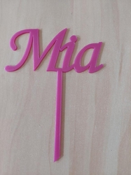 Zápich růžový,  se jménem - Mia 
