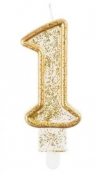 Dortová svíčka zlatá - Číslice 1