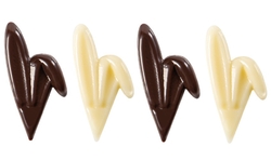 Čokoládová dekorace - Králičí uši (bílá + tmavá čokoláda)