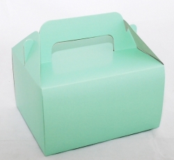 Krabička na cukroví - Modrozelená s ouškem / 16 x 14 x 9 cm
