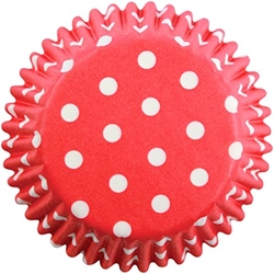 Košíčky na muffiny - Červené s puntíky / nepromastitelné 