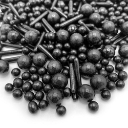 Cukrová dekorace - Černý mix (kuličky, tyčinky) / 45 g 