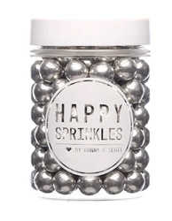 Cukrová dekorace s čokoládou Happy Sprinkles - Kuličky STŘÍBRNÉ M / 450 g