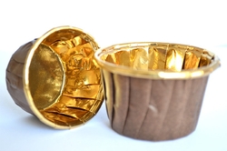 Cukrářské košíčky s lemem - Hnědo zlaté 36 mm / samonosné