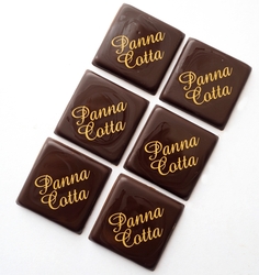 Čokoládová dekorace - Panna Cotta čtverečky