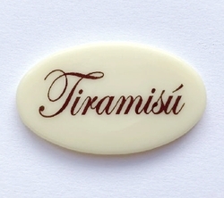 Čokoládová dekorace - TIRAMISU /bílá čokoláda 