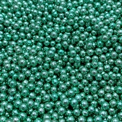 Cukrová dekorace - Kuličky Zelené metalické / 220 g