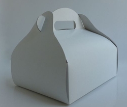 Krabička na cukroví - BÍLÁ s ouškem / 11 x 10 cm 