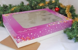Krabice na 1,5 kg cukroví - Vánoční / fialová 