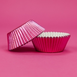 Košíčky na muffiny - Růžové lesklé / 45 ks  