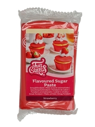 Potahovací a modelovací hmota - Strawberry - Červená 250 g (příchuť jahodová) /Fun Cakes