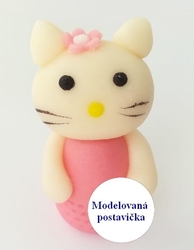 Modelovaná postavička - Kočička s kytičkou