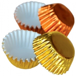 Košíčky zlaté a oranžové - 25 x 17 mm / 50 ks
