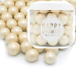 Cukrová dekorace s čokoládou Happy Sprinkles - Kuličky Smetanová XXL / 500 g