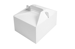 Krabička na cukroví - Bílá s ouškem / 23 x 23 x 11 cm