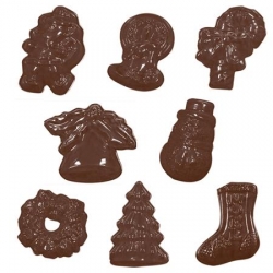 Plastová forma (na čokoládu) - Vánoční tvary 