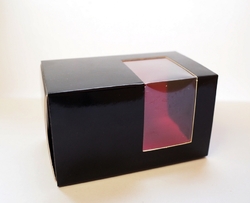 Krabička na MAKRONKY - Černo růžová (na 2-3 ks) 