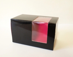 Krabička na MAKRONKY - Černo růžová (na 2-3 ks) 