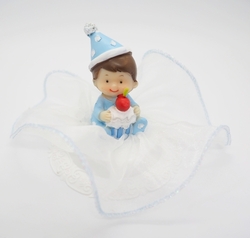 Figurka na dort - miminko CHLAPEČEK s dortíkem