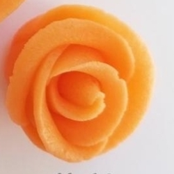 Modelované květinky - RŮŽE oranžová / 12 ks 