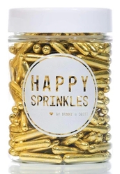 Cukrová dekorace Happy Sprinkles - Tyčinky ZLATÉ / 90 g