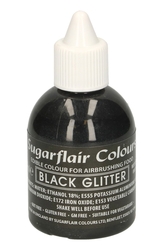 Barva Airbrush - Černá s leskem / BLACK GLITTER (Sugarflair)