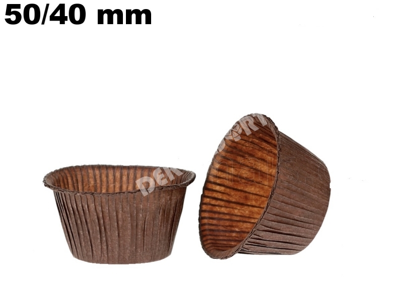 Cukrářské košíčky na muffiny s lemem hnědé, 50 x 32 