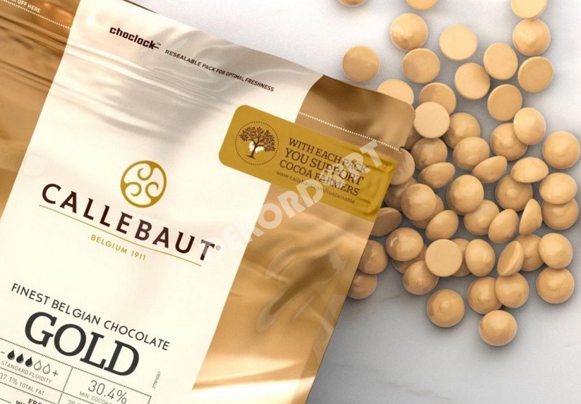 Pravá belgická čokoláda Callebaut - ZLATÁ / GOLD 250 g