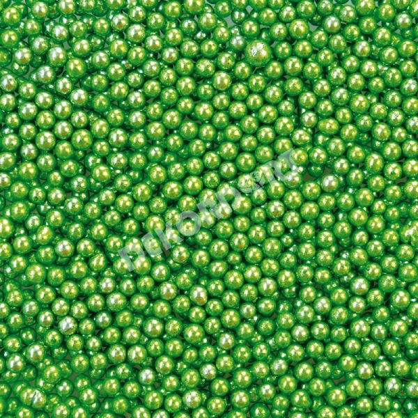 PERLIČKY  zelené, metalické, 4 mm, 500 g