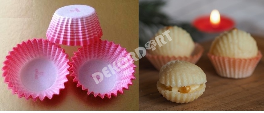 Cukrářské košíčky bílo - růžové 23 x 16,5 mm 