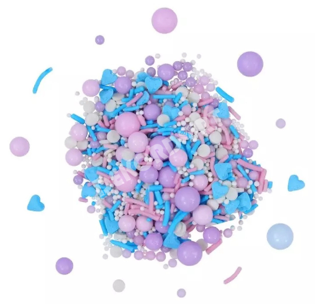 Cukrová dekorace (PME) - Buble Gum (kuličky, srdíčka, tyčinky)/ 30 g 
