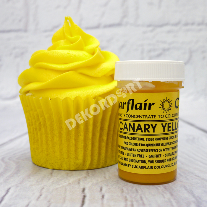 Barva gelová Sugarflair - Žlutá / CANARY YELLOW